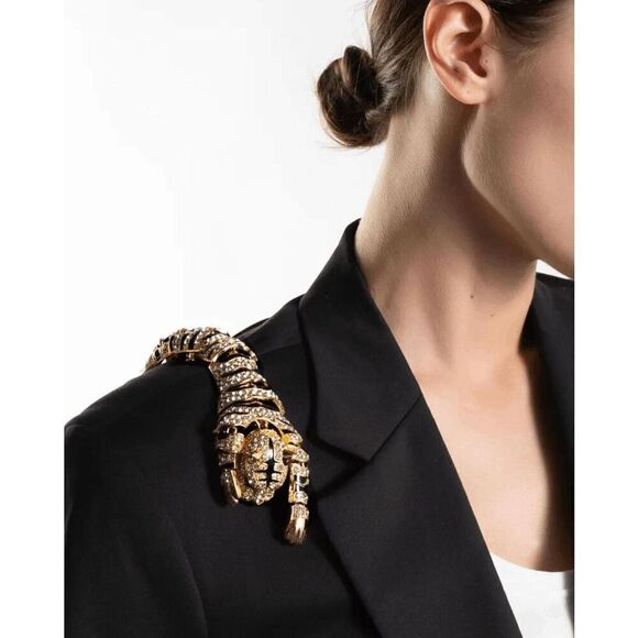 🐯 ✨ Rhinestones Crouching Tiger Bendable Design Blingy Statement Brooch NEW - Picture 14 of 15